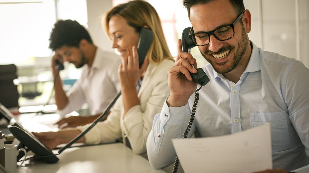 office people on phones