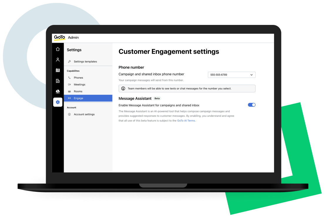 GoTo Connect customer engagement settings